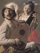 Hendrick Terbrugghen The Duet (mk05) oil painting on canvas